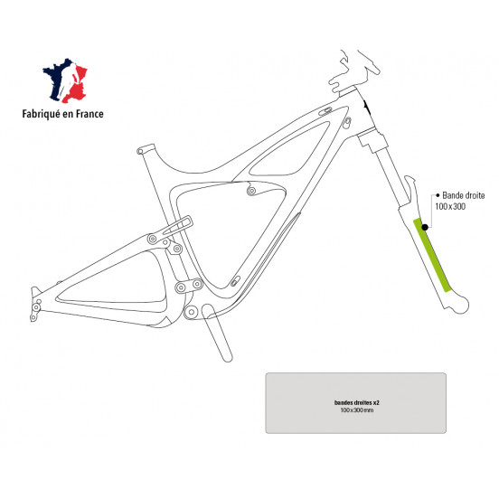 Kit de protection pour fourche 2pcs 0.3mm 100x300mm Clair