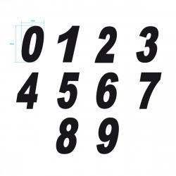 Numéros découpés 90mm (vendu par 10 pièces)