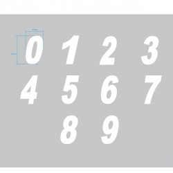 Numéros découpés 70mm (vendu par 10 pièces)