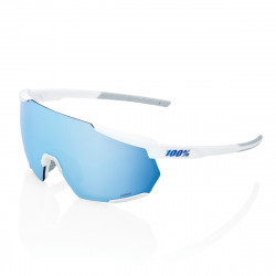 RACETRAP 3.0 - Matte White - HiPER Blue Multilayer Mirror Lens