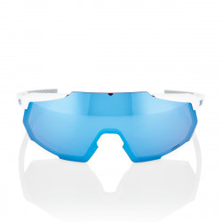 RACETRAP 3.0 - Matte White - HiPER Blue Multilayer Mirror Lens