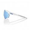 RACETRAP 3.0 - Matte White - HiPER Blue Multilayer Mirror Lens