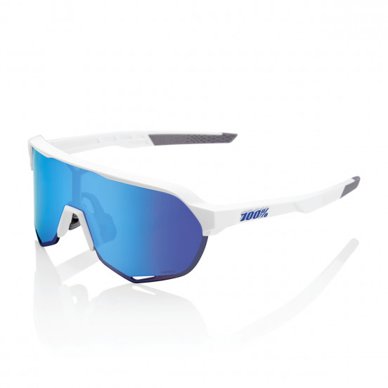 Lunettes solaires S2 Matte White Hiper Blue Multilayer Mirror lens