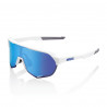 Lunettes solaires S2 Matte White Hiper Blue Multilayer Mirror lens